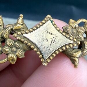 Vintage Gold Filled Engraved Bracelet 6.5"